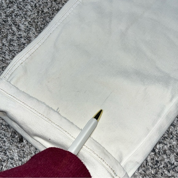 Judy Blue Overalls M Garment Dyed Straight Leg Ecru Off-White Stretch Denim Note - Picture 13 of 16